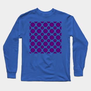 Purple and yellow polka dots black outline Long Sleeve T-Shirt